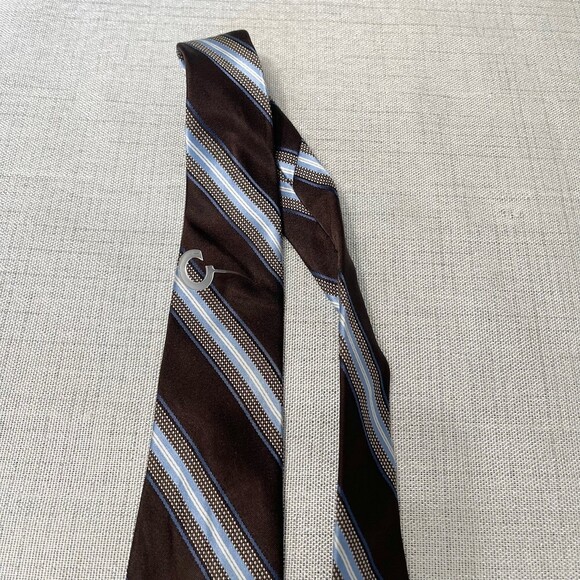 NWOT Michael Kors 100% Silk Men’s Tie. Brown and Blue. - Picture 7 of 10